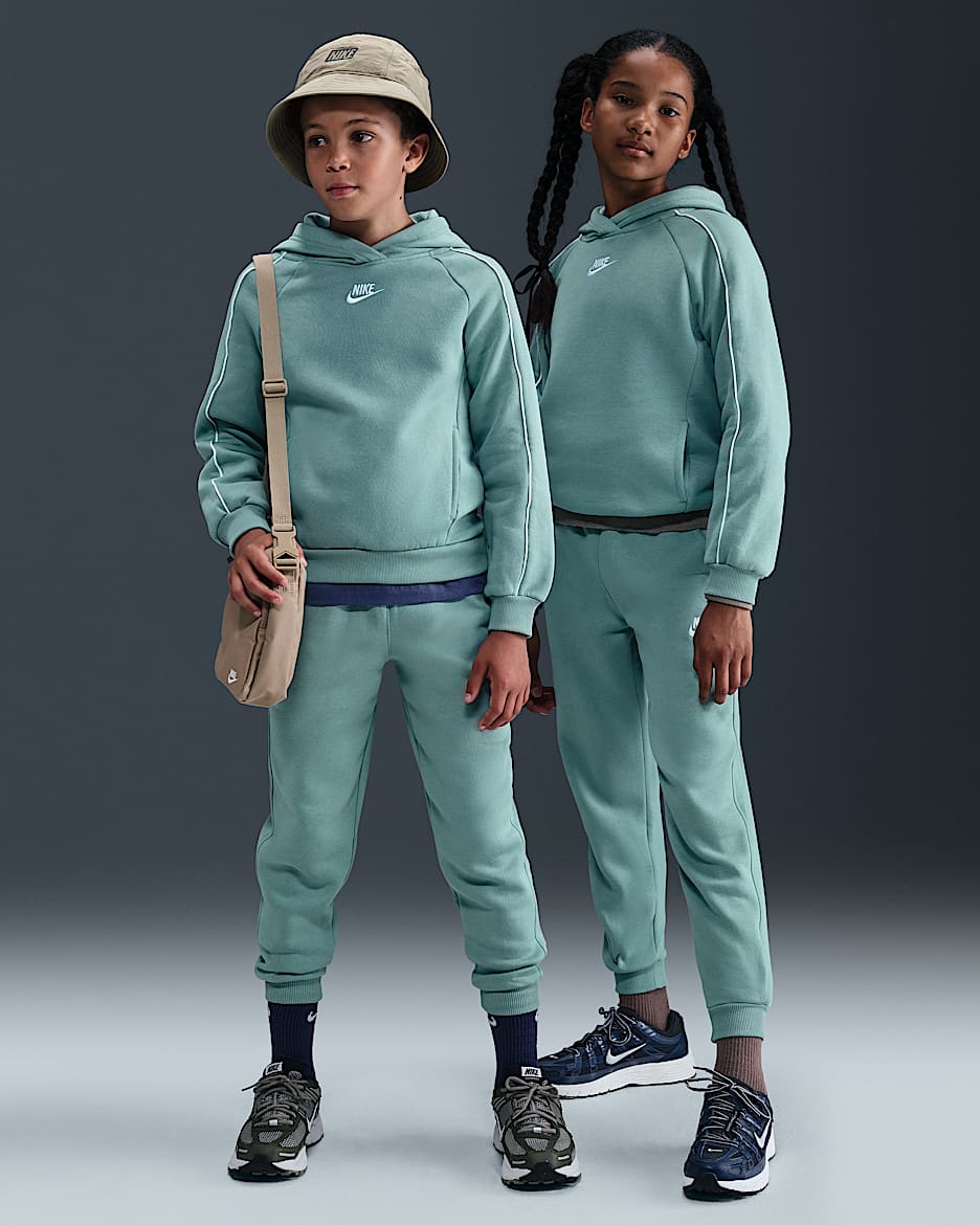 Nike Sportswear Club Fleece Big Kids' Hooded Tracksuit - Cannon/Cannon/White/White