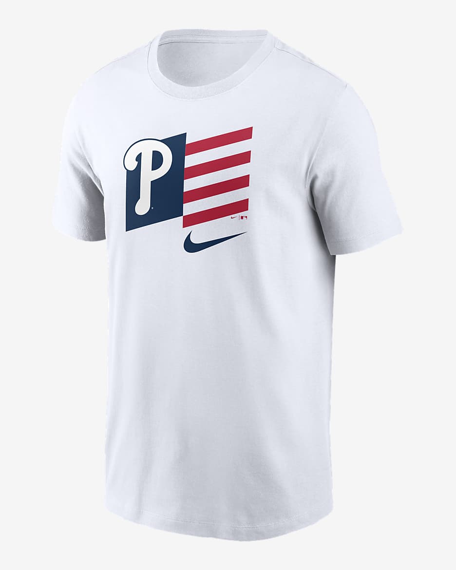 Playera para hombre Nike Americana Flag (MLB Philadelphia Phillies) - Blanco