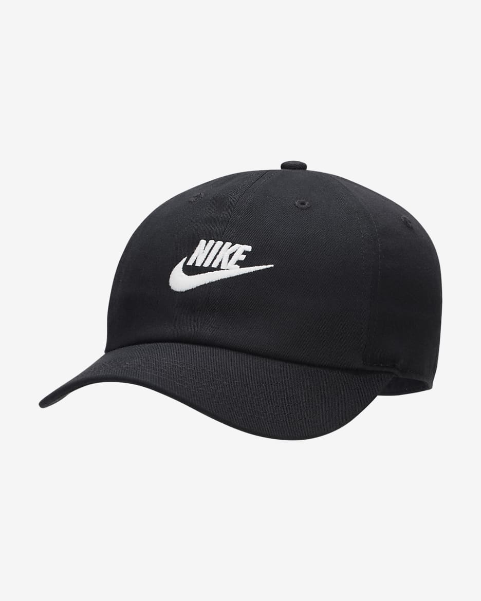 Nike Club Kids' Unstructured Futura Wash Cap - Black/White