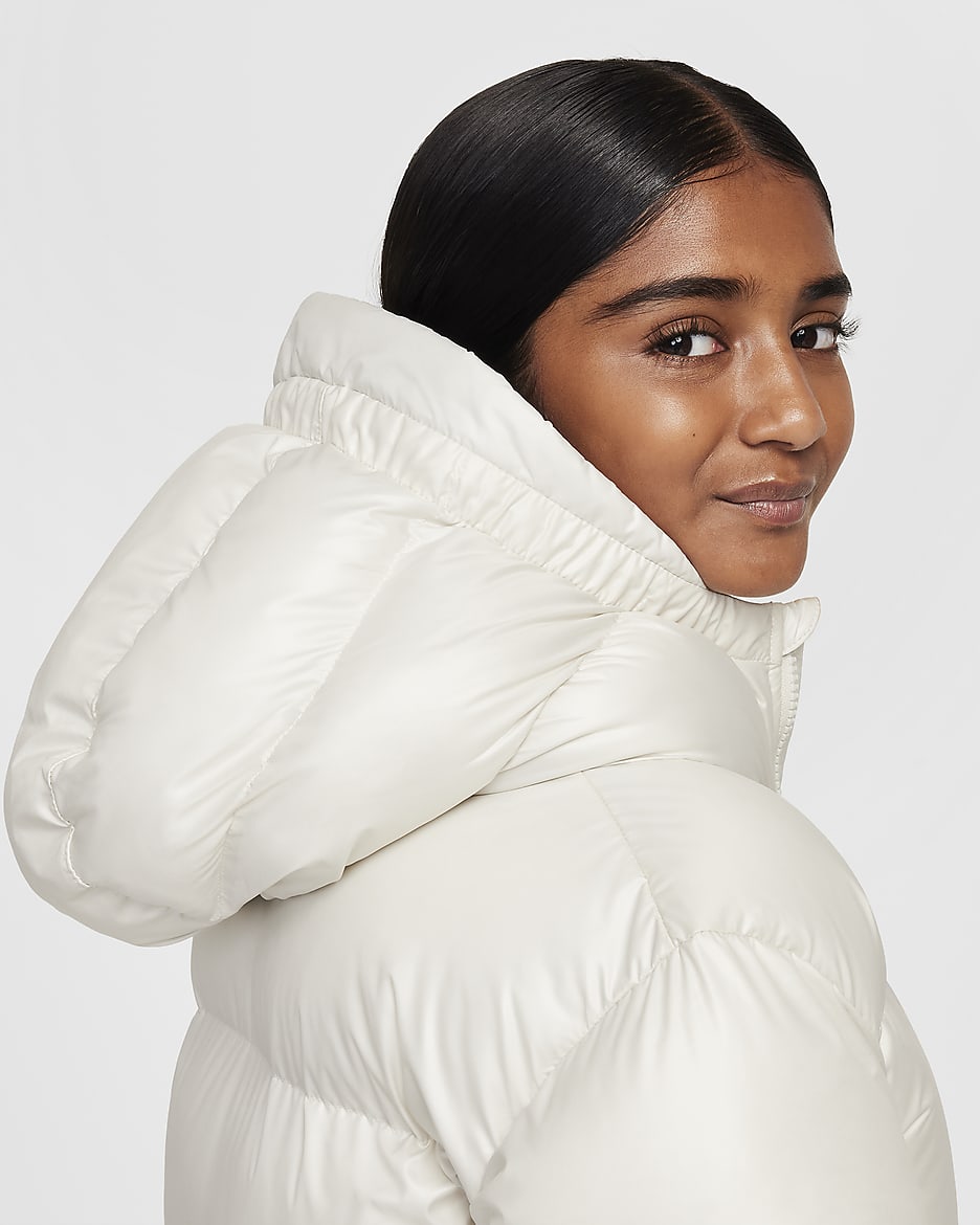 Nike Sportswear Heavyweight Synthetic Fill EasyOn Big Kids' Therma-FIT Repel Loose Hooded Parka - Light Bone/Coconut Milk/Light Bone/Light Iron Ore