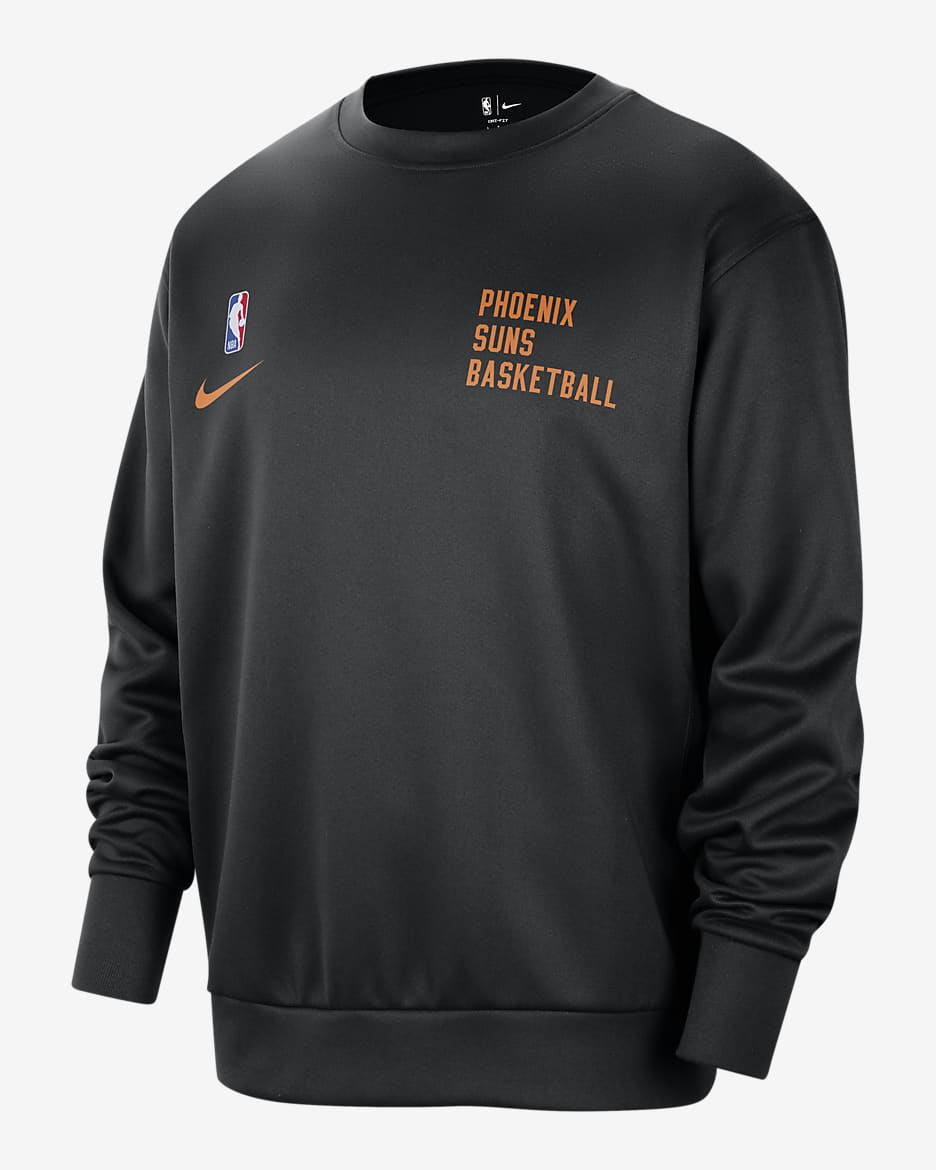 Phoenix Suns Spotlight Men's Nike Dri-FIT NBA Crew-Neck Sweatshirt - Black/Clay Orange