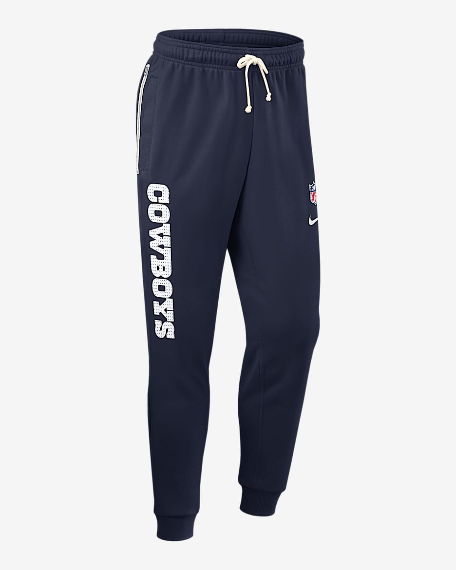 Pants Nike Dri-FIT de la NFL de pierna entallada para hombre Dallas Cowboys Ground Game Sideline - Azul marino