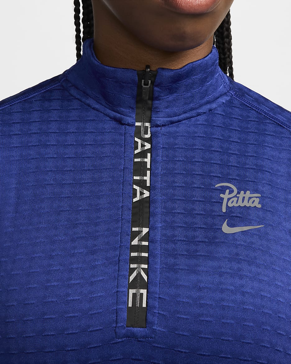 Maglia a manica lunga con zip a metà lunghezza Nike x Patta Running Team - Deep Royal Blue