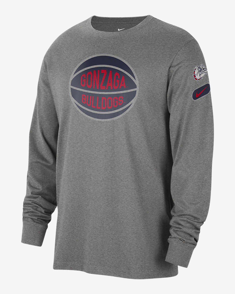 Gonzaga Fast Break Men's Nike College Long-Sleeve T-Shirt - Dark Grey Heather