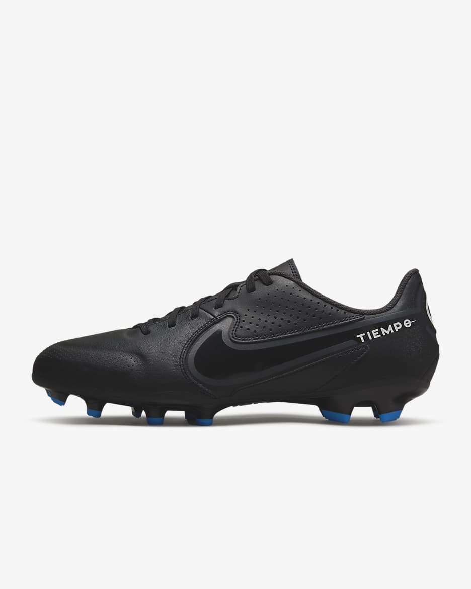 Nike Tiempo Legend 9 Academy MG Multi-Ground Football Boot - Black/Summit White/Light Photo Blue/Dark Smoke Grey
