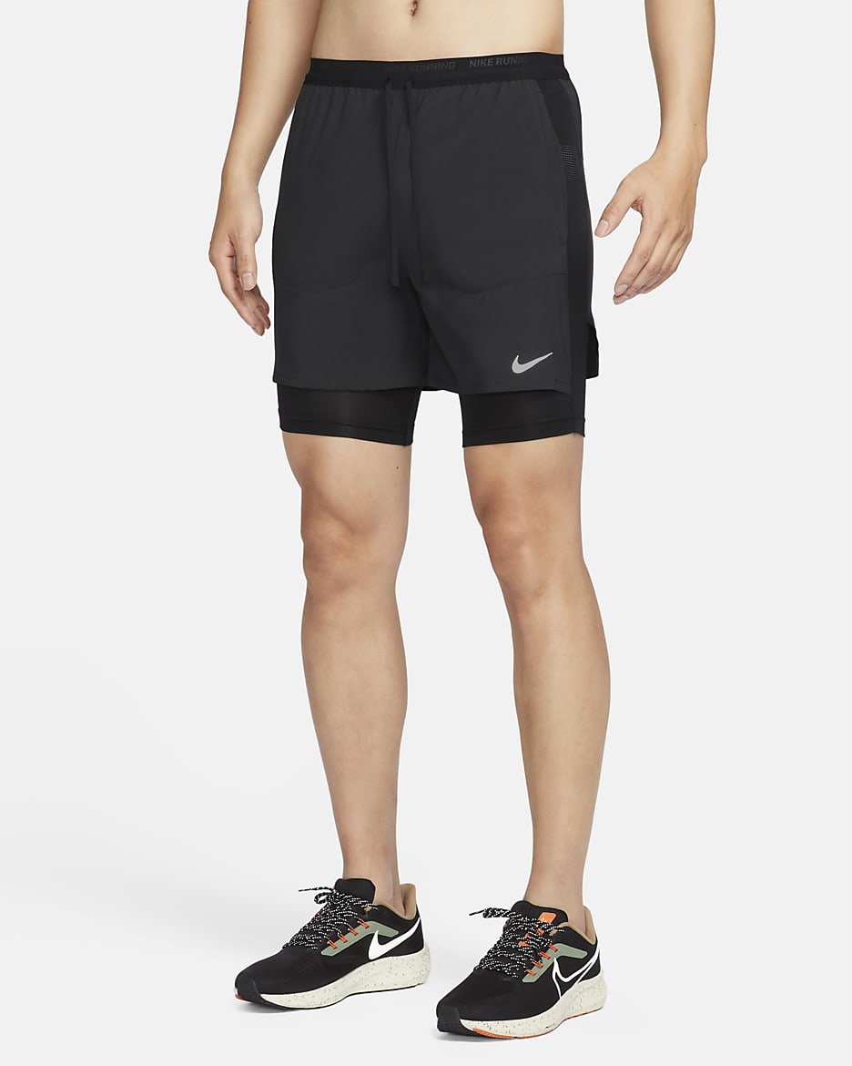 Nike Dri-FIT Stride Men's Hybrid Running Shorts - Black/Black/Black