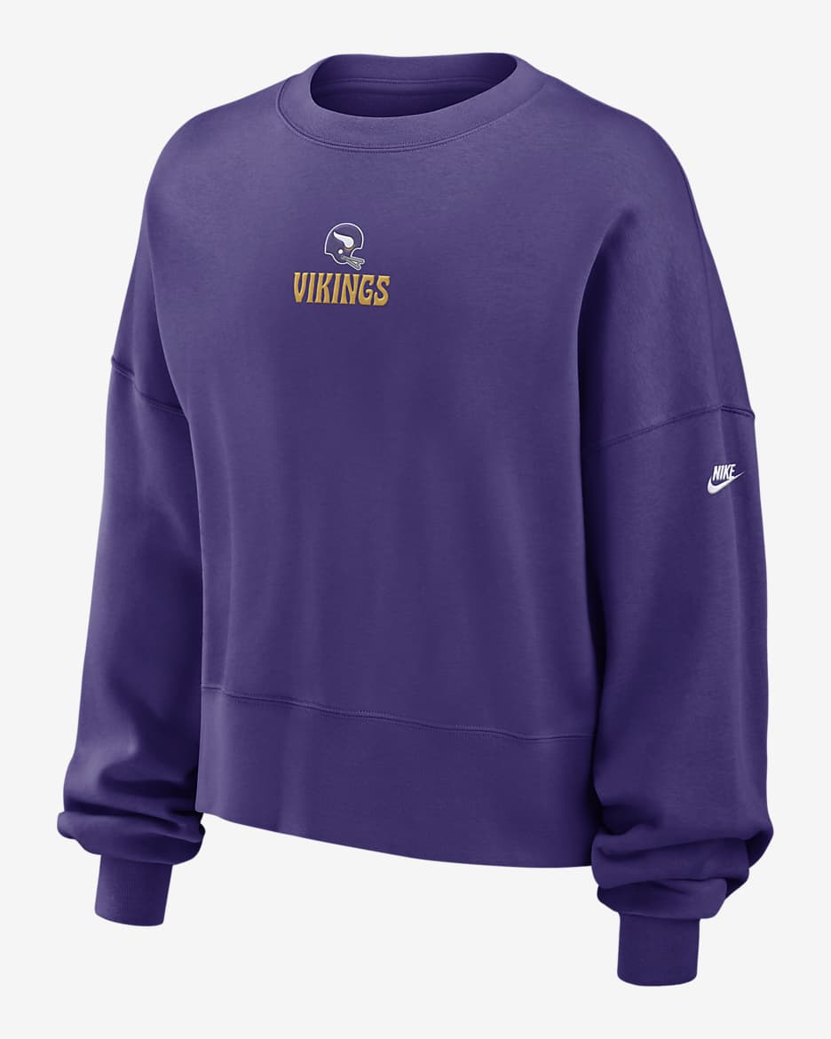 Minnesota Vikings Rewind Women's Nike NFL Pullover Crew - Court Purple