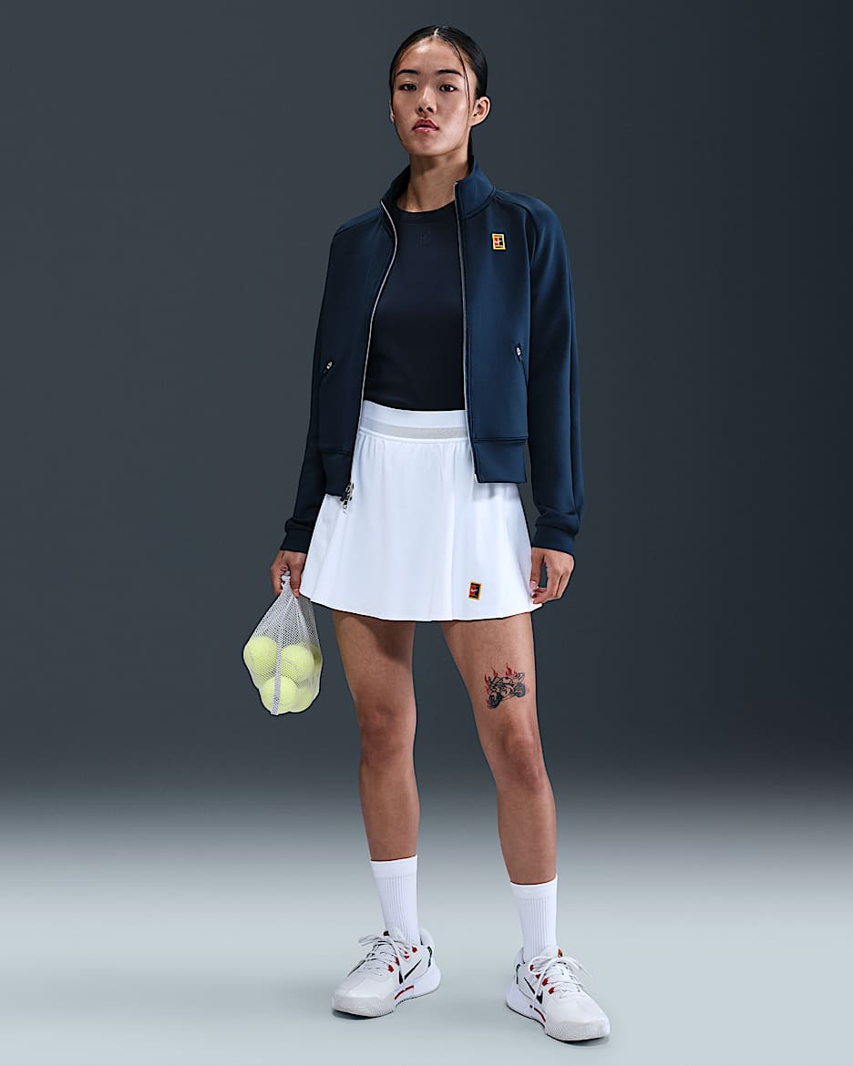 NikeCourt Slam Ace Women's Dri-FIT Tennis Skirt - White/Armoury Navy