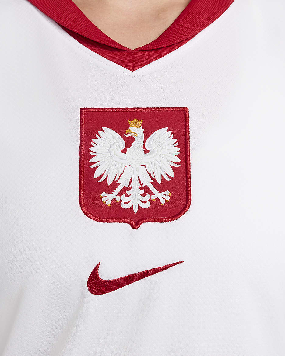 Dámská replika domácího fotbalového dresu Nike Dri-FIT Polsko Stadium 2024/25 - Bílá/Sport Red/Sport Red