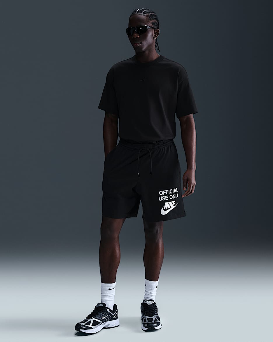 Shorts in maglia Nike Club – Uomo - Nero/Nero/Bianco