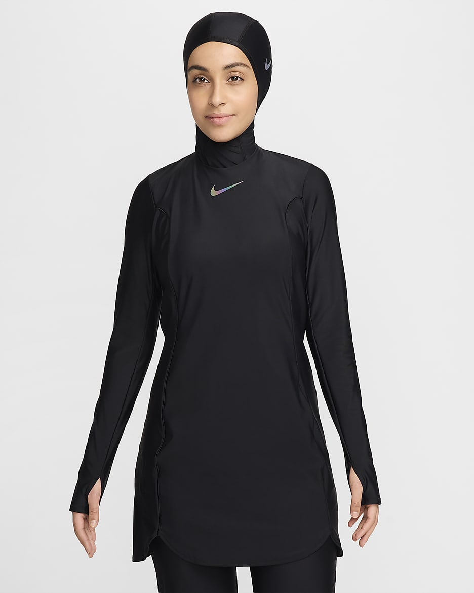 Robe couvrante Nike Swim Victory pour femme - Noir/Noir