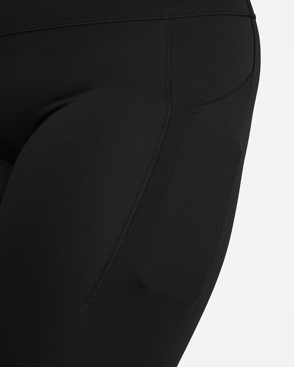 Nike Universa Women's Medium-Support Mid-Rise 7/8 Leggings with Pockets - Black/Black