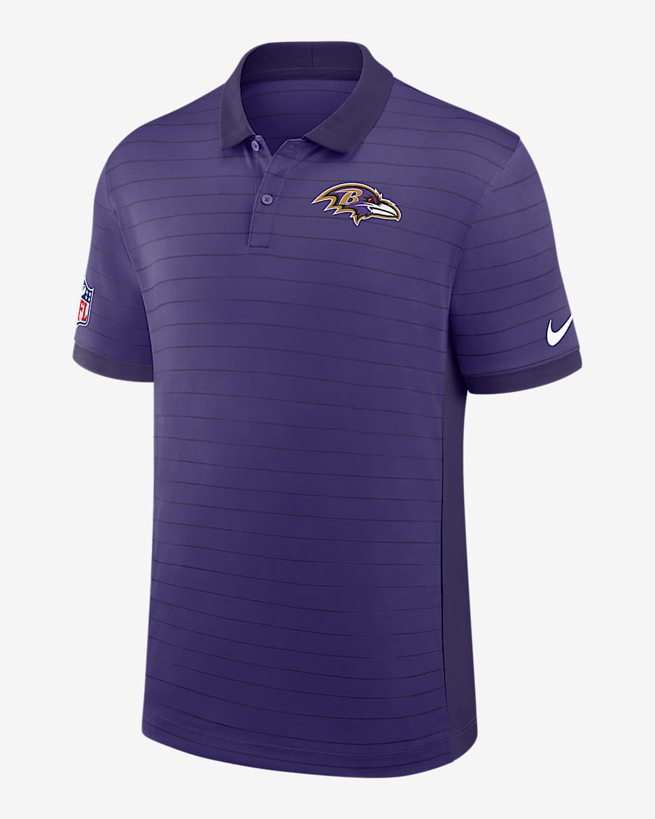 Baltimore Ravens Sideline Victory Stripe Men's Nike Dri-FIT NFL Polo - Purple