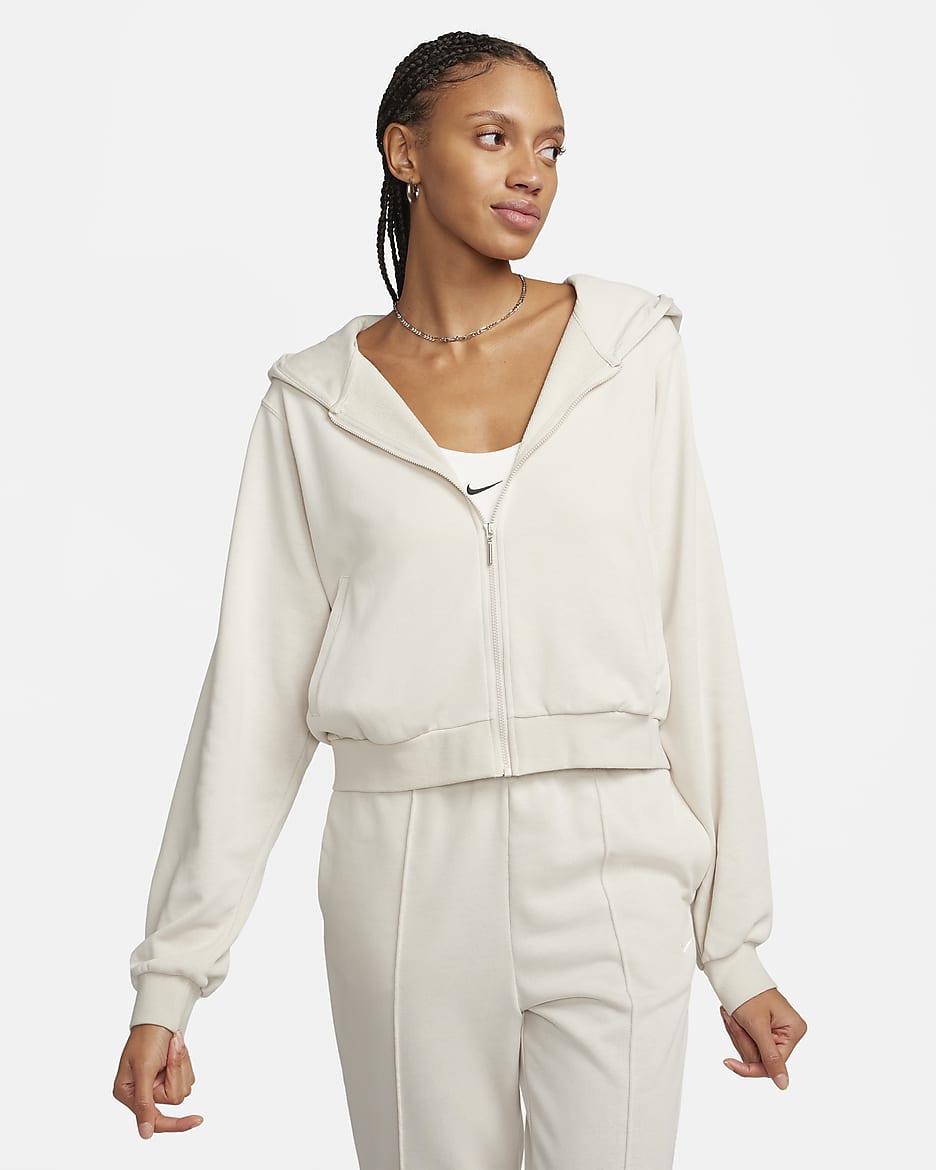 Nike Sportswear Chill Terry Women's Loose Full-Zip French Terry Hoodie - Light Orewood Brown/Sail