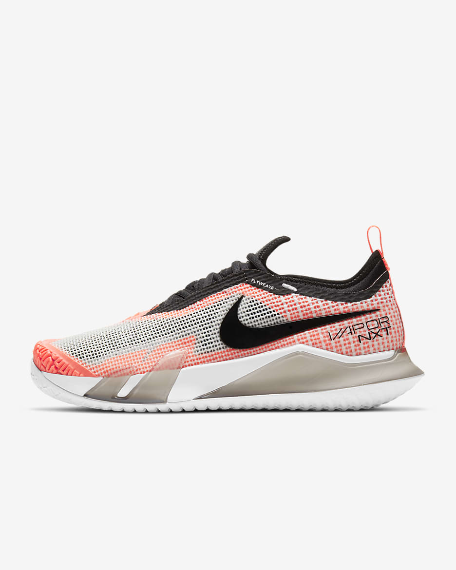 NikeCourt React Vapor NXT Women's Hard Court Tennis Shoes - White/Bright Mango/Volt/Black