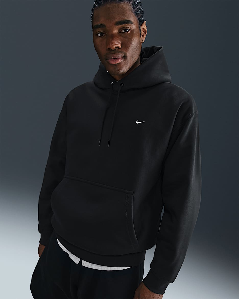 Nike Solo Swoosh Kapüşonlu Erkek Sweatshirt'ü - Siyah/Siyah/Beyaz