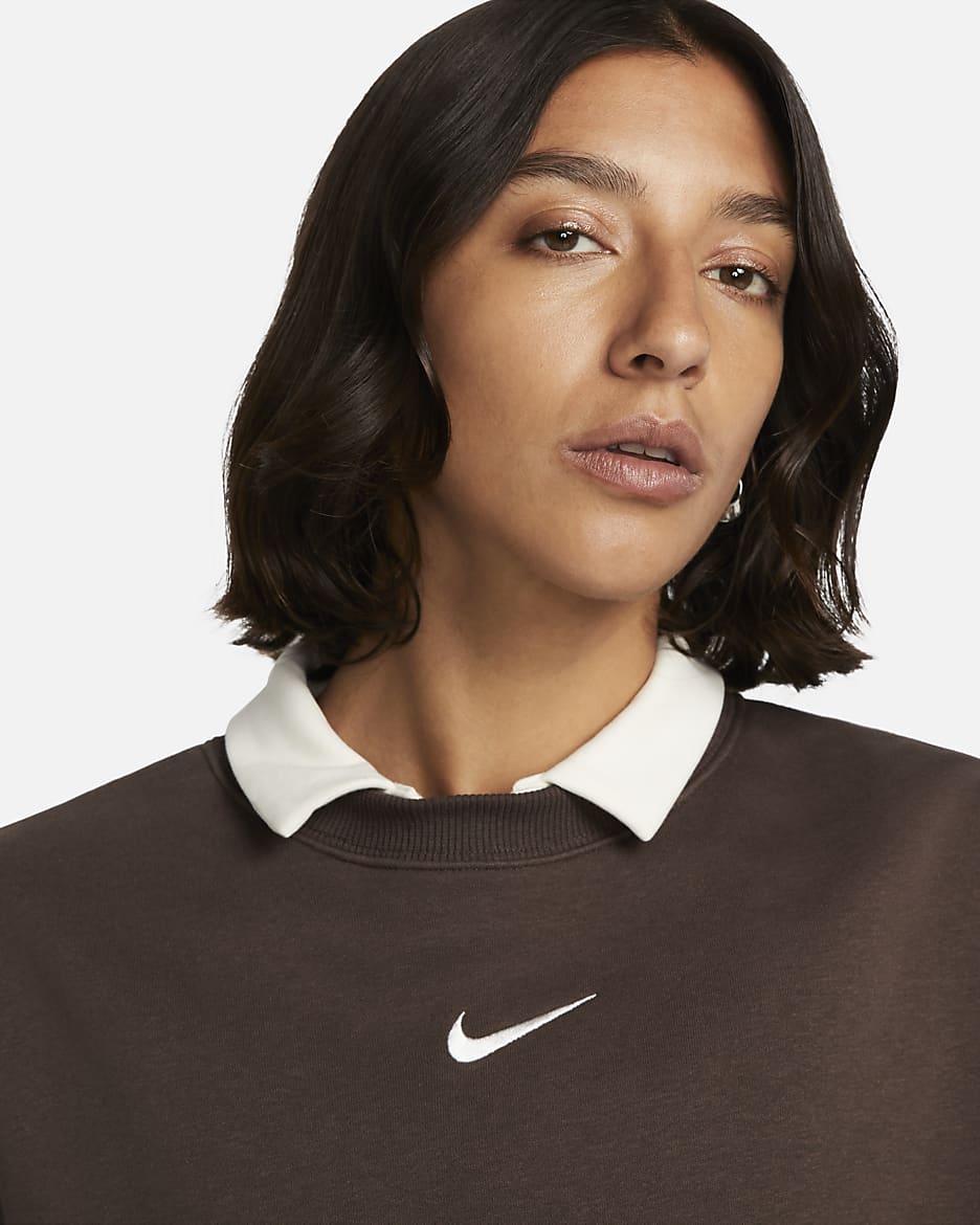 Nike Sportswear Phoenix Fleece Women's Over-Oversized Crew-Neck Sweatshirt - Baroque Brown/Sail