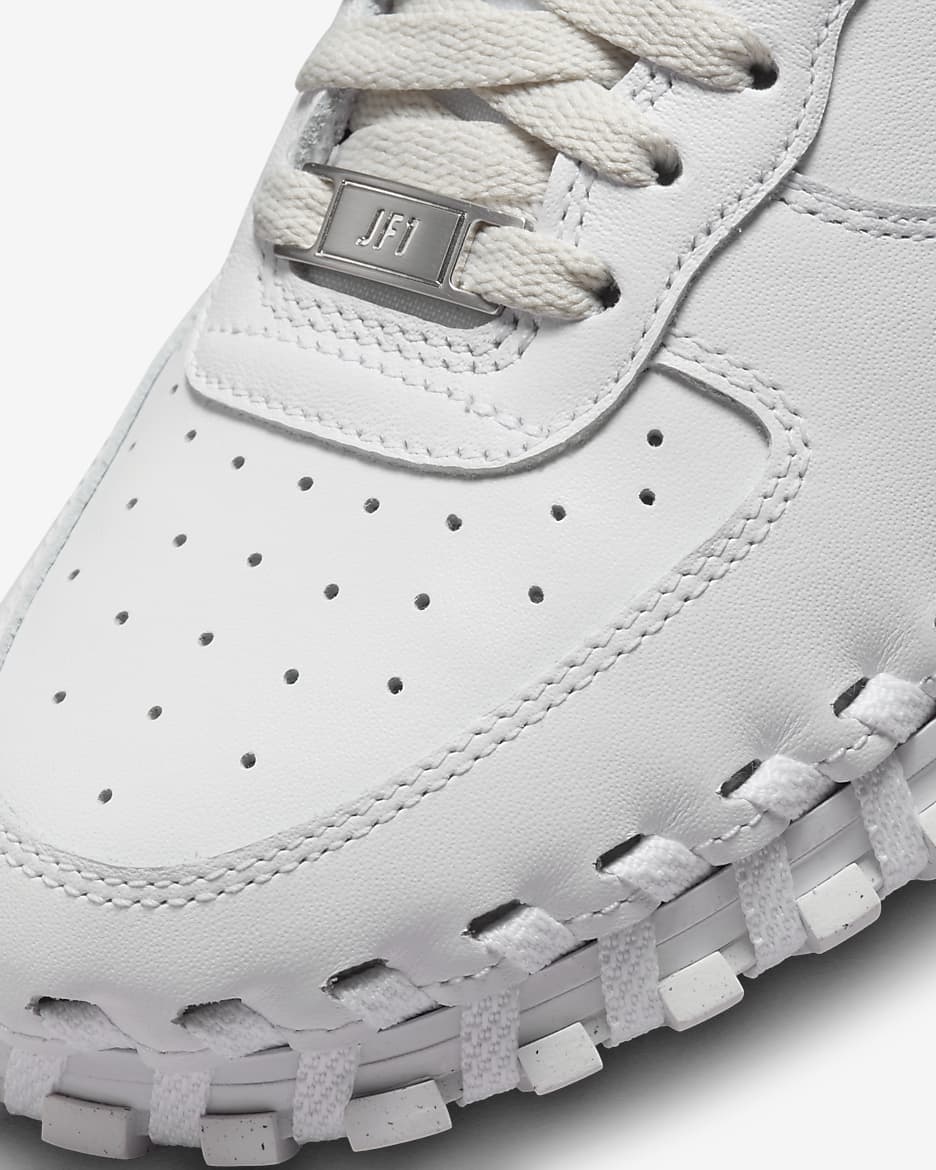 Nike J Force 1 Low LX SP Women's Shoes - White/White/Phantom/Metallic Silver