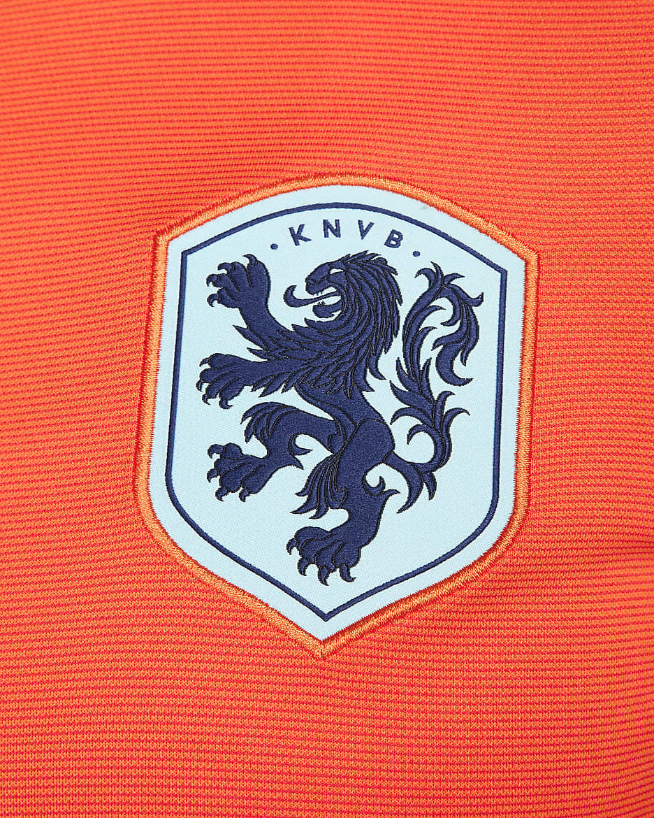 Nederland (herenelftal) 2024/25 Stadium Thuis Nike Dri-FIT replica voetbalshirt voor dames - Safety Orange/Blue Void/Copa/Blue Void