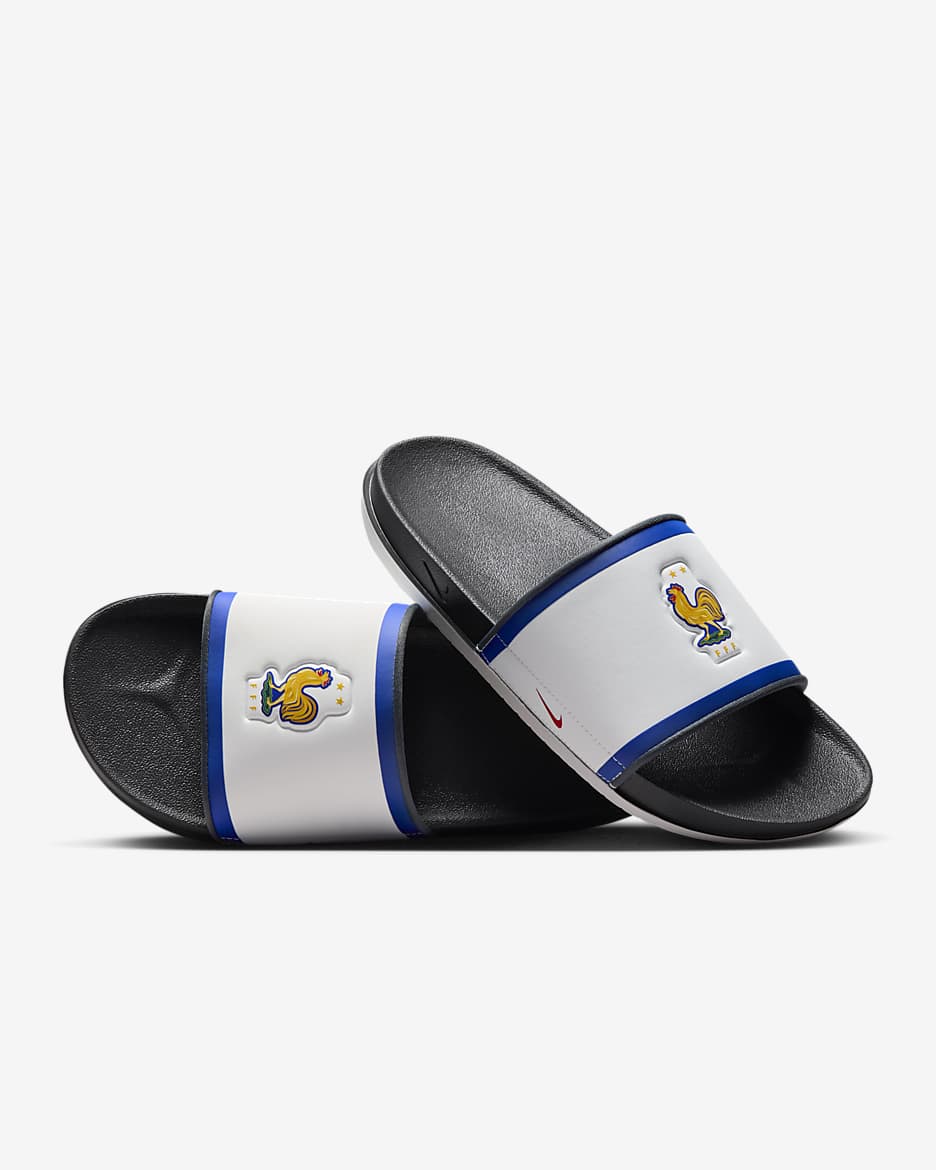 Offcourt (FFF) Nike slippers - Wit/Dark Smoke Grey/University Red/Bright Blue