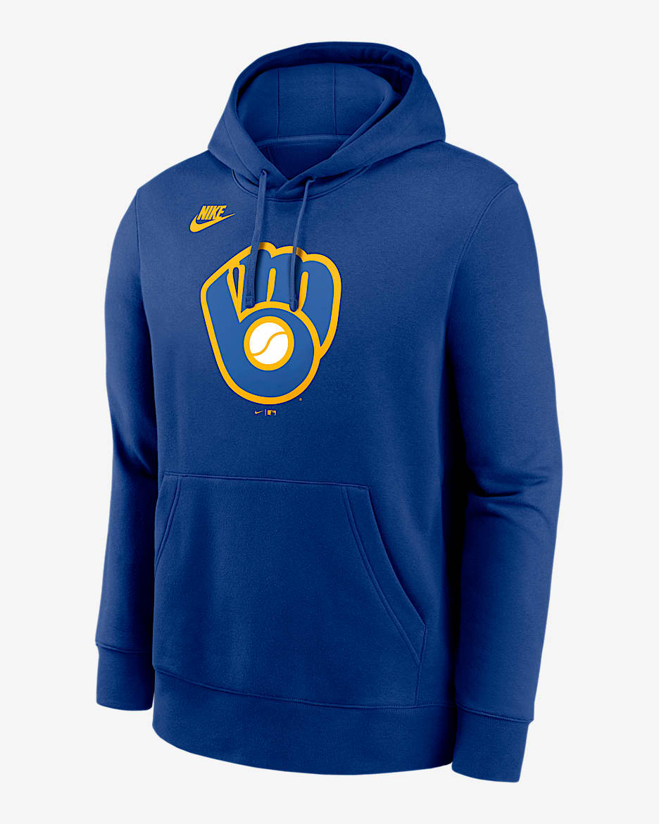 Milwaukee Brewers Cooperstown Logo Club Men's Nike MLB Pullover Hoodie - Royal