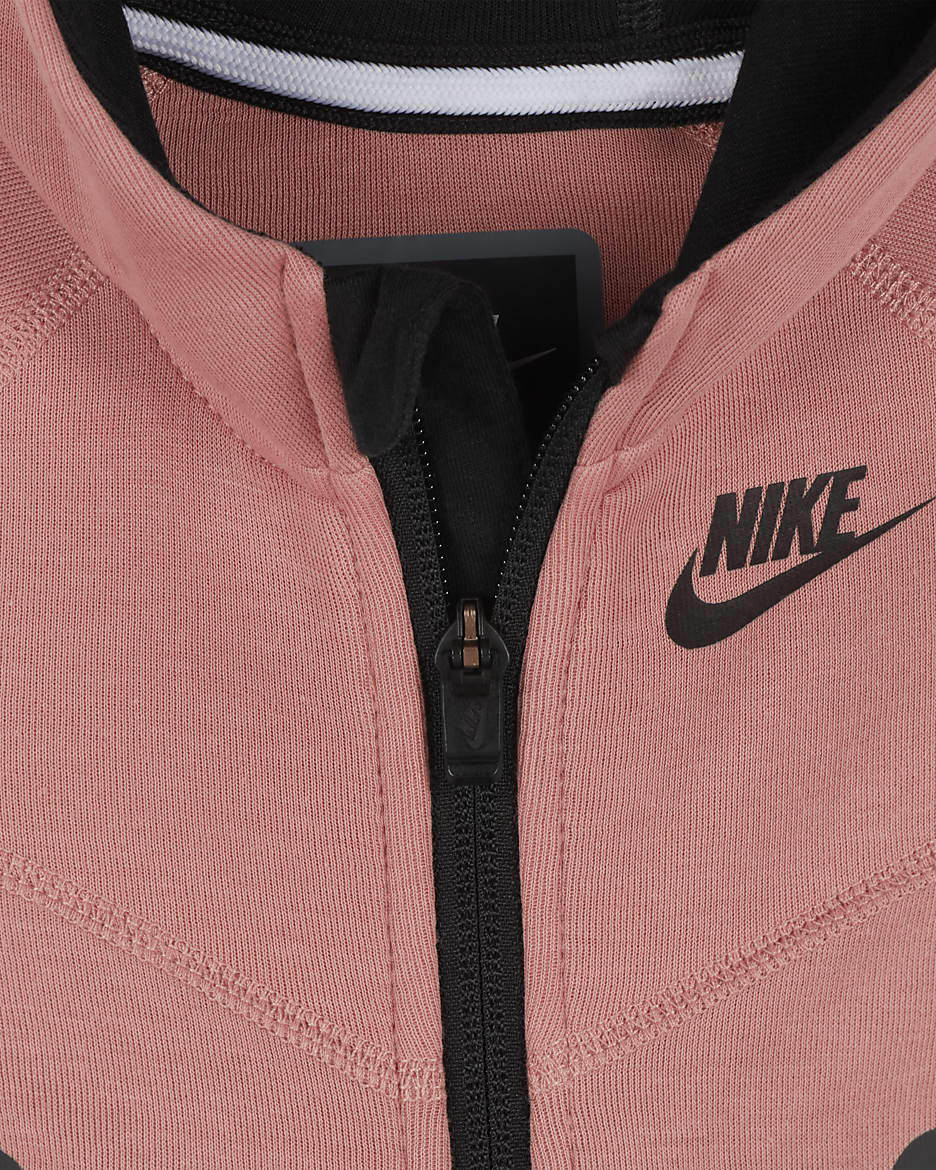 Combinaison Nike Sportswear Tech Fleece Hooded Coverall pour bébé - Red Stardust