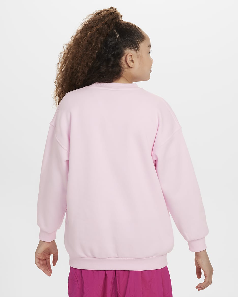 Sweatshirt folgada Nike Sportswear Club Fleece Júnior - Rosa Foam/Sunset Pulse