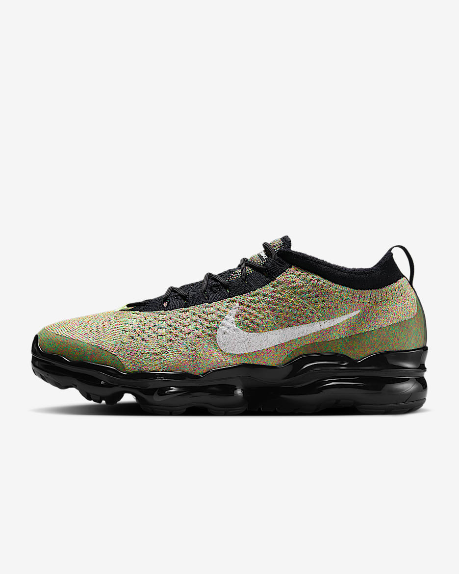 Tenis para hombre Nike Air Vapormax 2023 Flyknit - Negro/Negro/Voltio ligero/Blanco