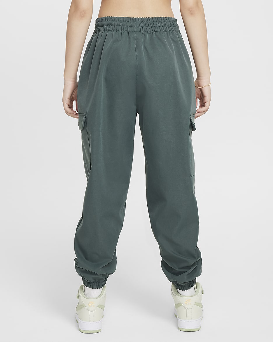 Nike Sportswear Girls' Cargo Trousers - Vintage Green/White