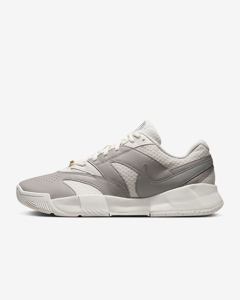 NikeCourt Lite 4 Premium Men's Hard Court Tennis Shoes - Phantom/College Grey/Metallic Pewter