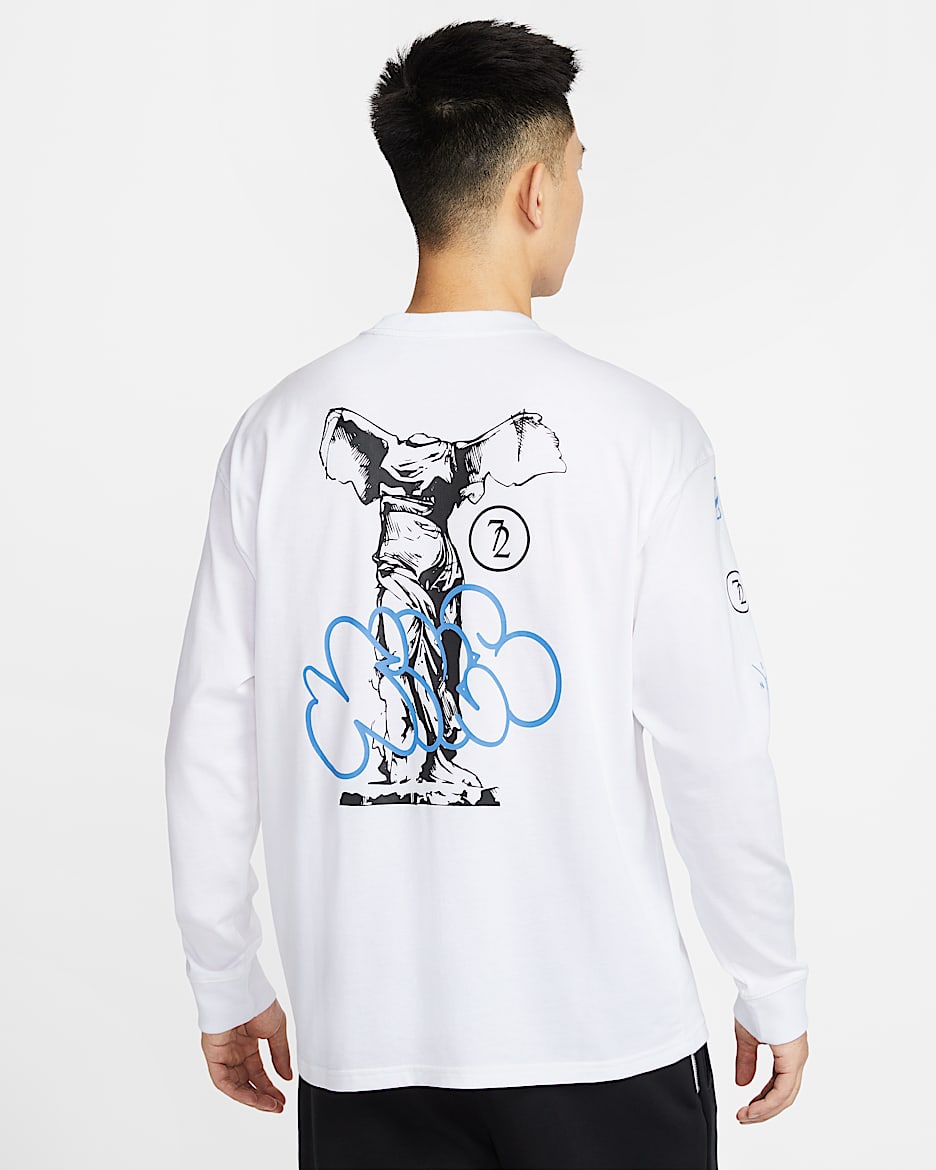 Nike Men's Long-Sleeve Max90 Basketball T-Shirt - White