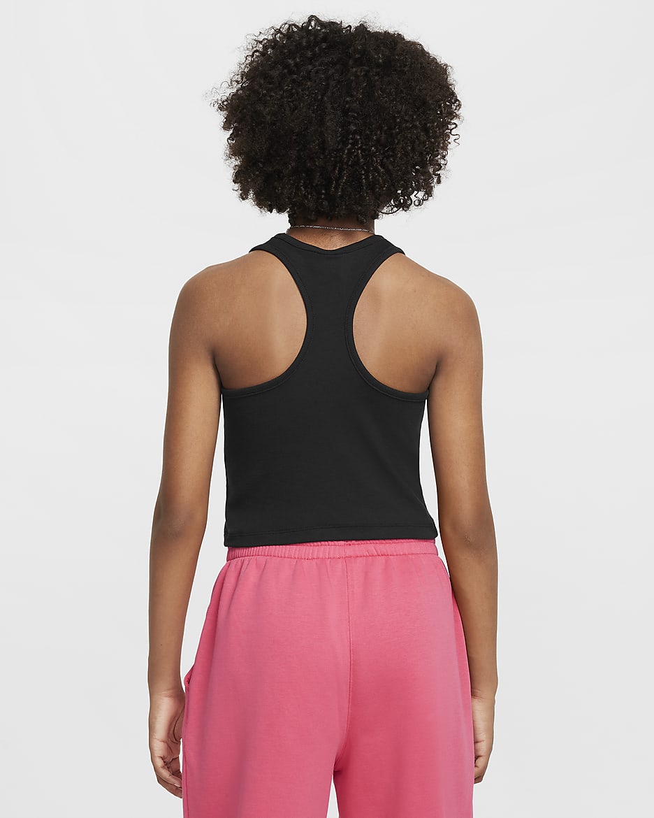 Nike Sportswear geribde tanktop voor meisjes - Zwart