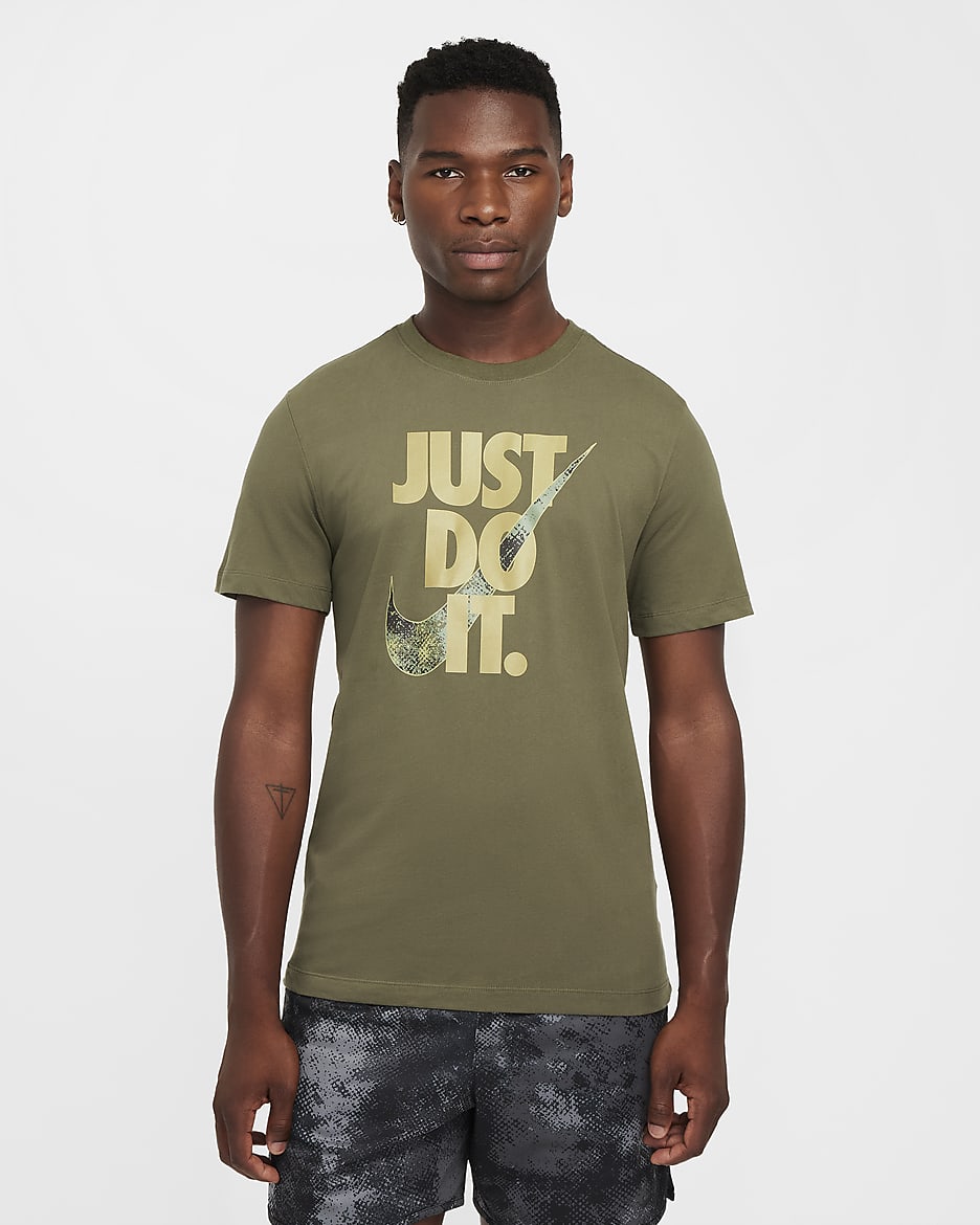 Nike Men's Dri-FIT Short-Sleeve Fitness T-Shirt - Medium Olive