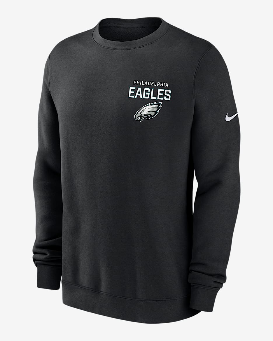 Philadelphia Eagles Draw Block Club Men's Nike NFL Pullover Crew - Black
