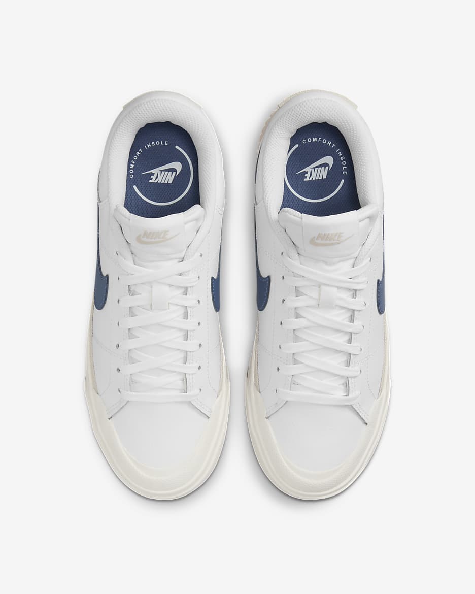 Calzado para mujer Nike Court Legacy Lift - Blanco/Marrón verdoso claro/Vela/Azul difuso