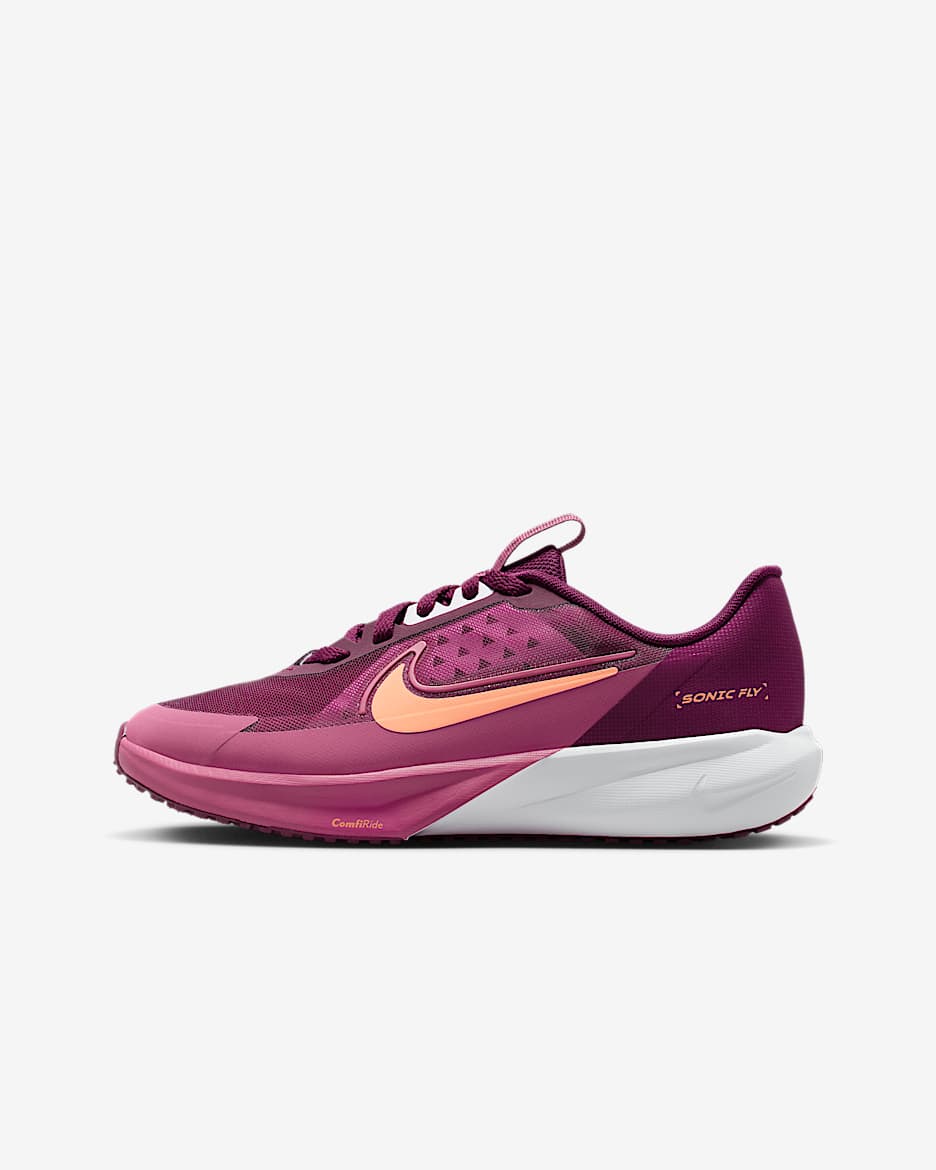 Nike Sonic Fly Laufschuh (ältere Kinder) - Bordeaux/Weiß/Sweet Beet/Marrakesh