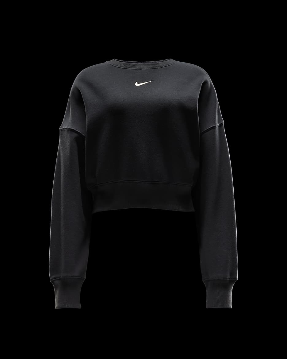 Nike Sportswear Phoenix Fleece Women's Over-Oversized Crew-Neck Sweatshirt - Black/Sail