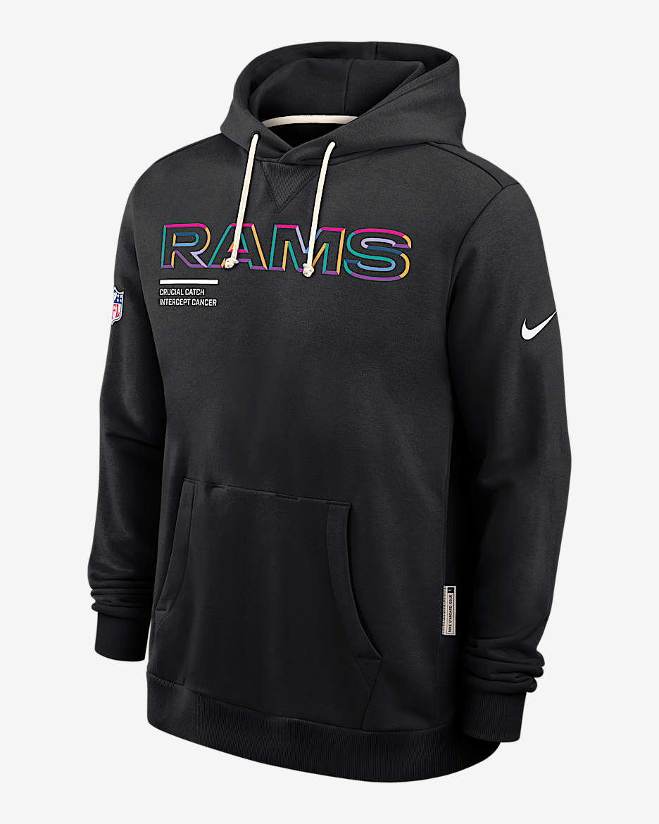 Los Angeles Rams Crucial Catch Sideline Men's Nike Dri-FIT NFL Pullover Hoodie - Black