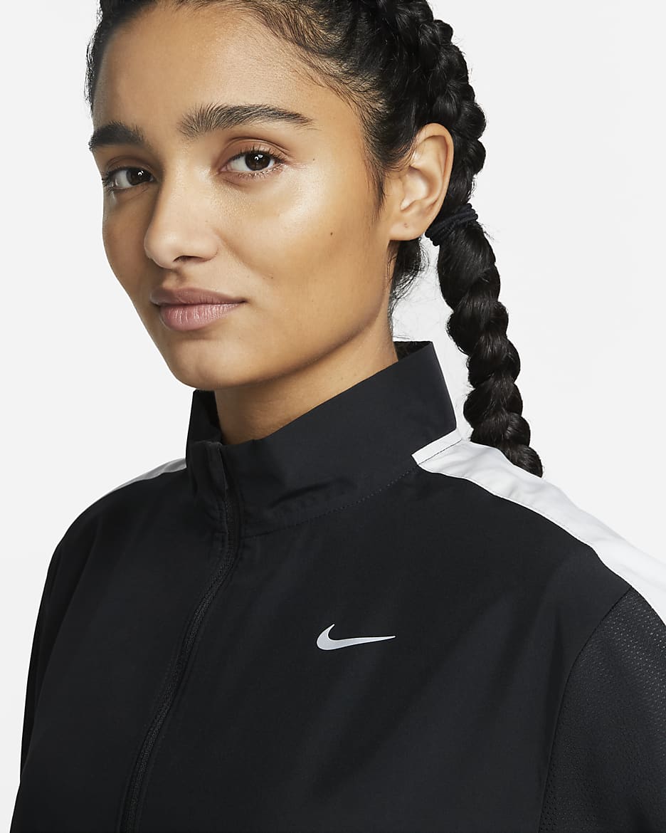 Nike Dri-FIT Swoosh Run női futó-melegítőfelső - Fekete/Photon Dust