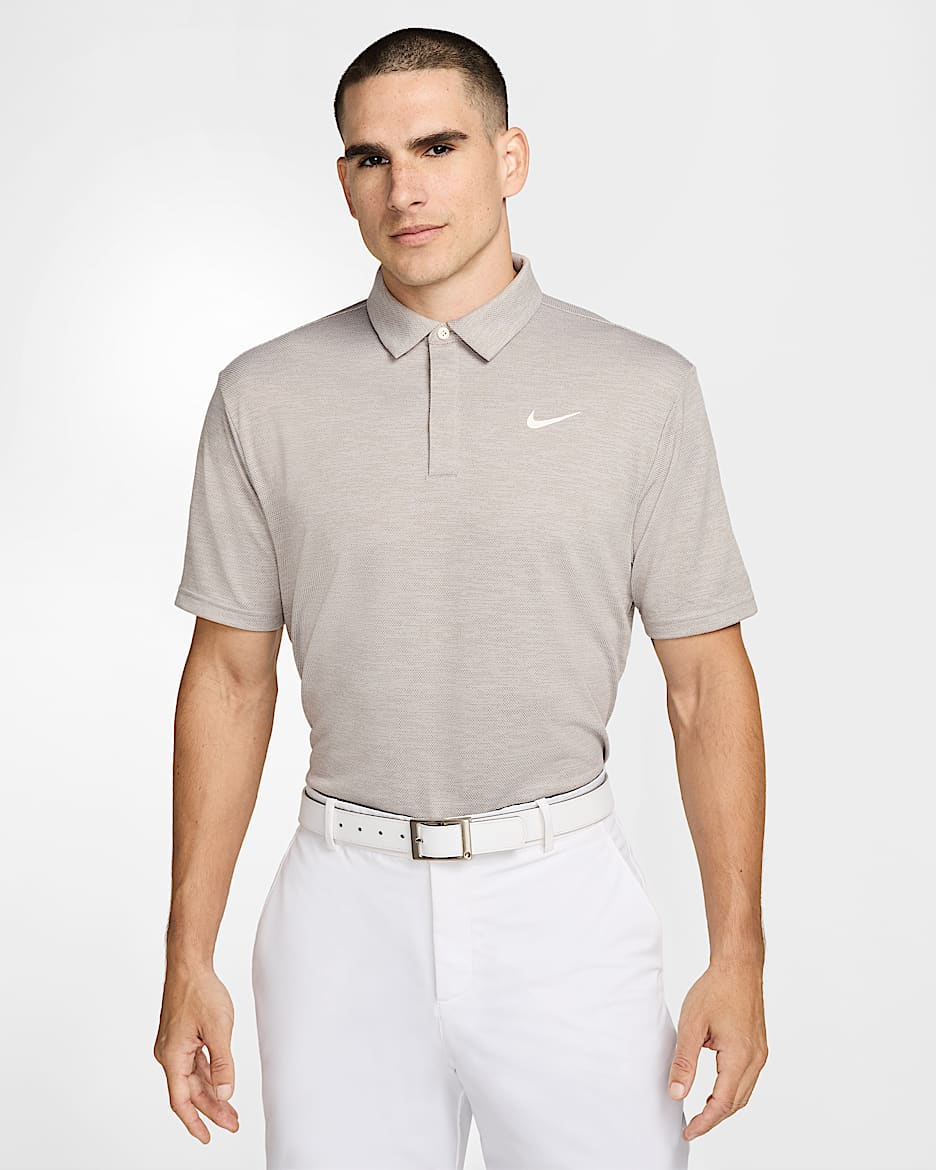 Nike Tour Men's Dri-FIT Jacquard Golf Polo - College Grey/Mink Brown/Pale Ivory