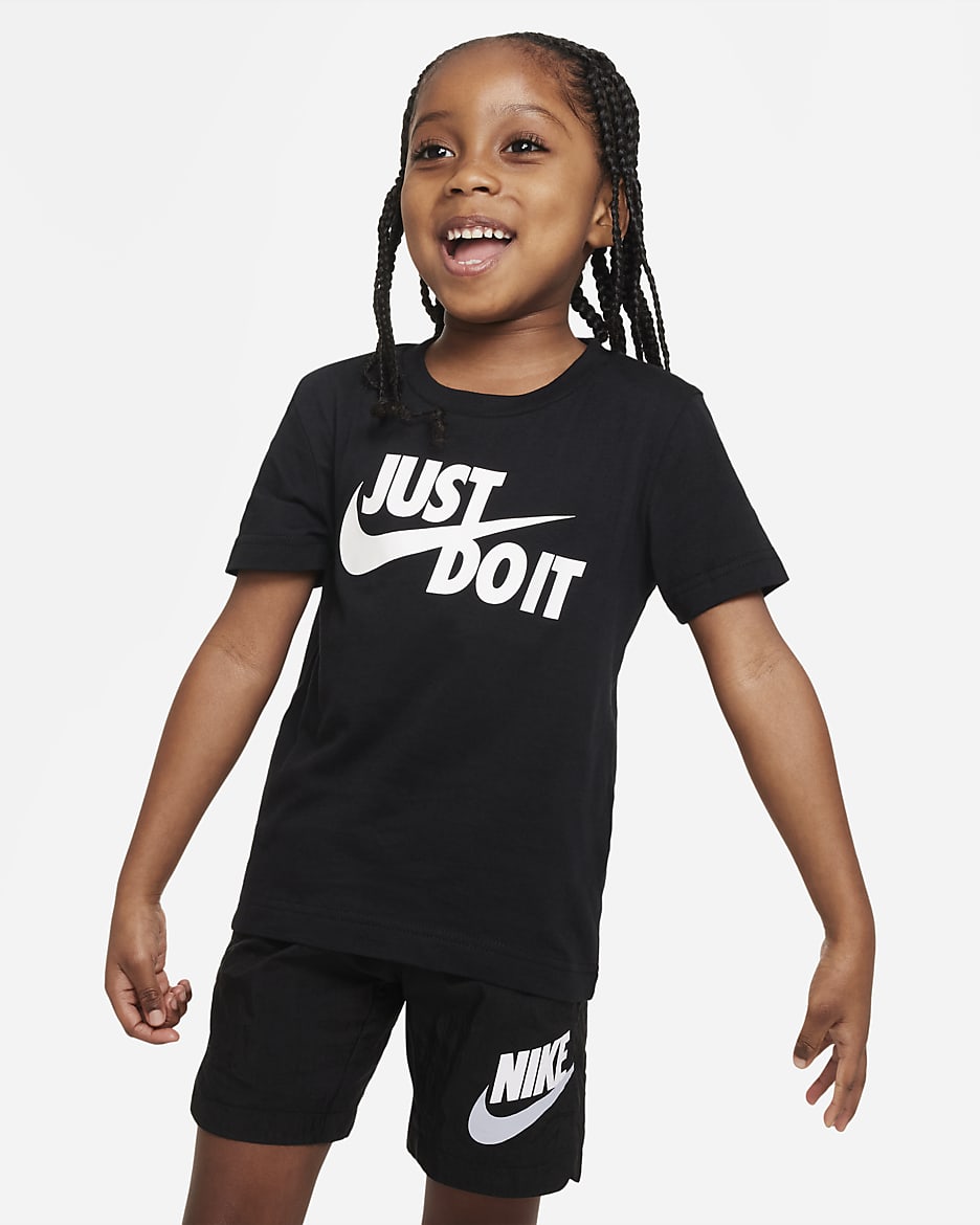 ナイキ "Just Do It" スプリット Tシャツ ベビー Tシャツ - ブラック