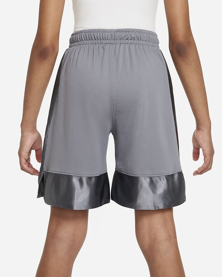 Nike Dri-FIT Elite 23 Big Kids' (Boys') Basketball Shorts - Smoke Grey/White