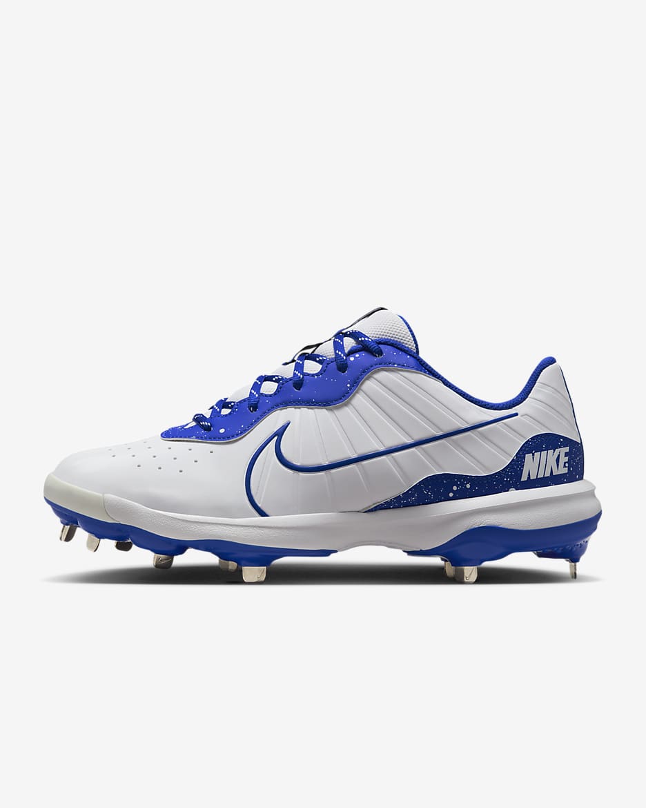 Tacos de béisbol para hombre Nike Alpha Huarache Varsity 4 Low - Blanco/Hiperroyal
