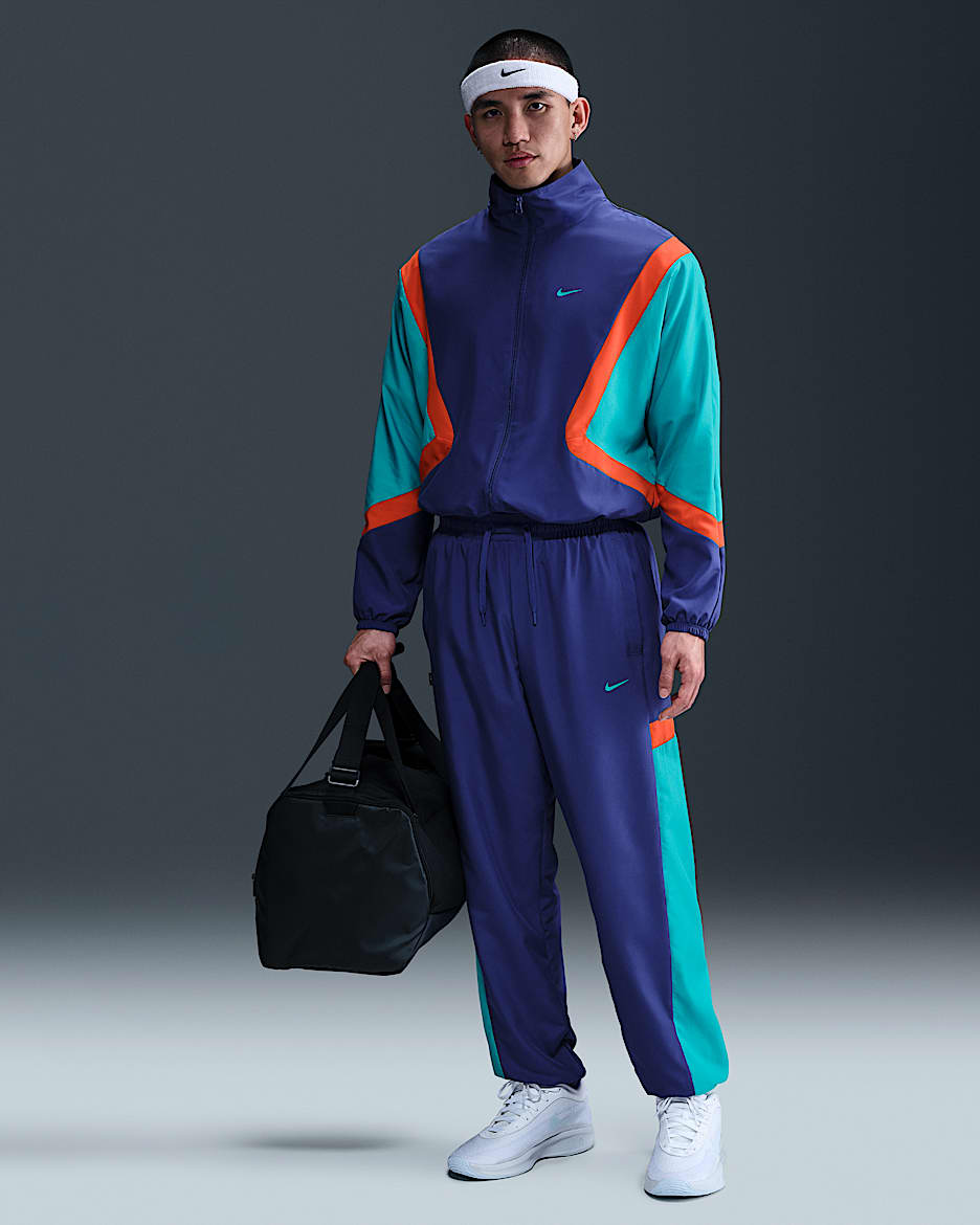 Nike Icon Men's Woven Basketball Trousers - Deep Night/Dusty Cactus/Picante Red/Dusty Cactus