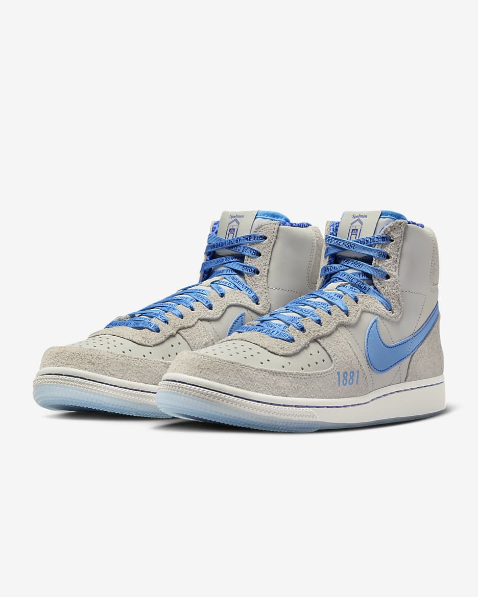 Calzado de básquetbol para hombre Nike Terminator High (Spelman) - Hueso claro/Fantasma/Azul eléctrico/Azul foto