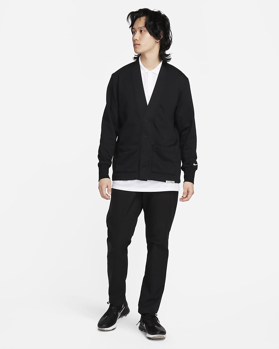 Nike Dri-FIT Standard Issue Men's Golf Cardigan - Black/White