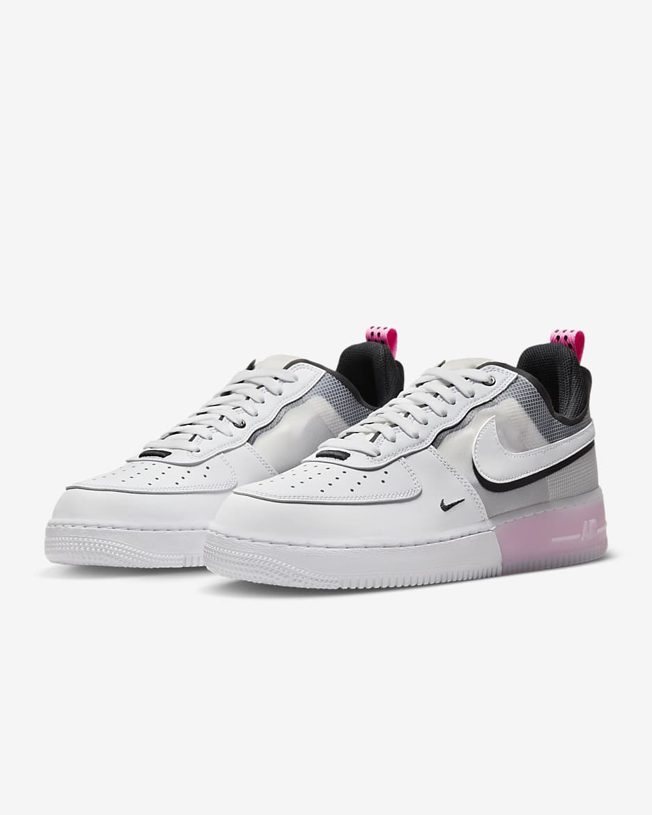 Nike Air Force 1 React Men's Shoes - White/Black/Pink Spell/White