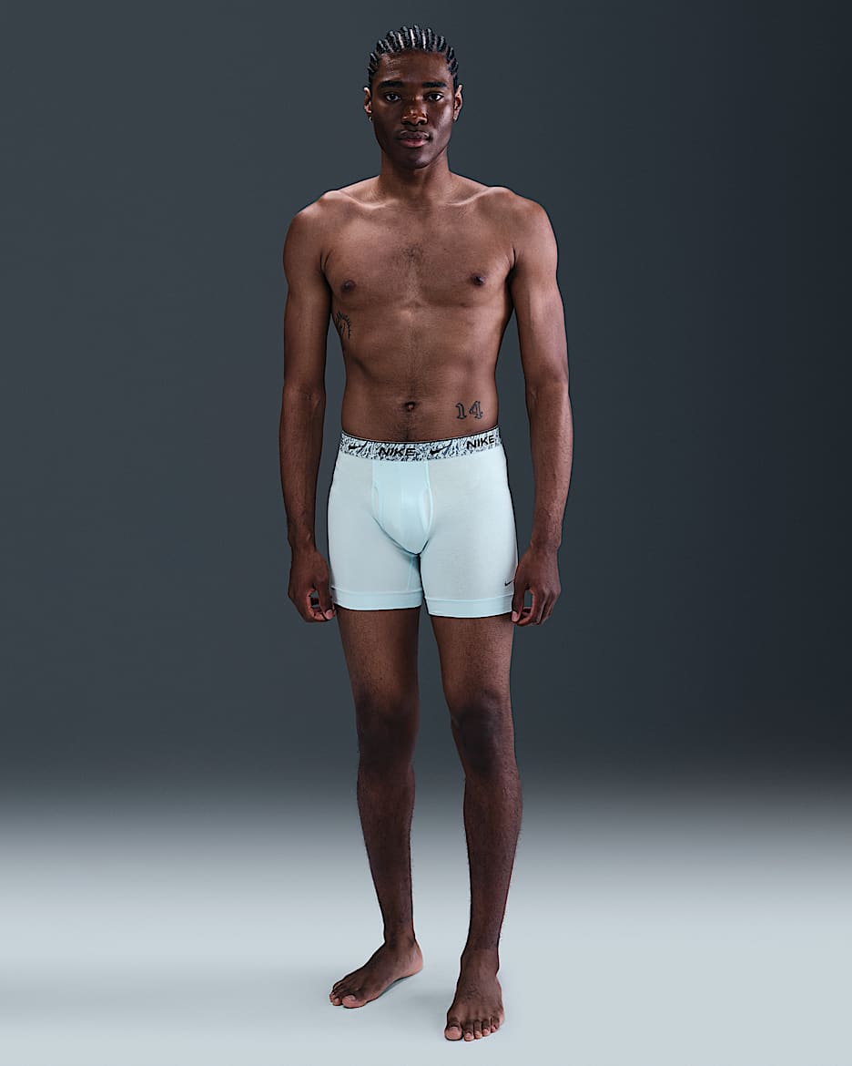 Nike Dri-FIT Essential Cotton Stretch Men's Boxer Briefs (3-Pack) - Sky Blue