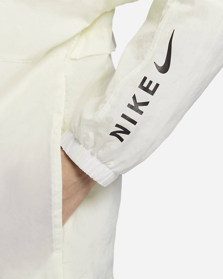 เสื้อแจ็คเก็ตมีฮู้ดผู้ชายแบบทอ Nike Sportswear - Sail