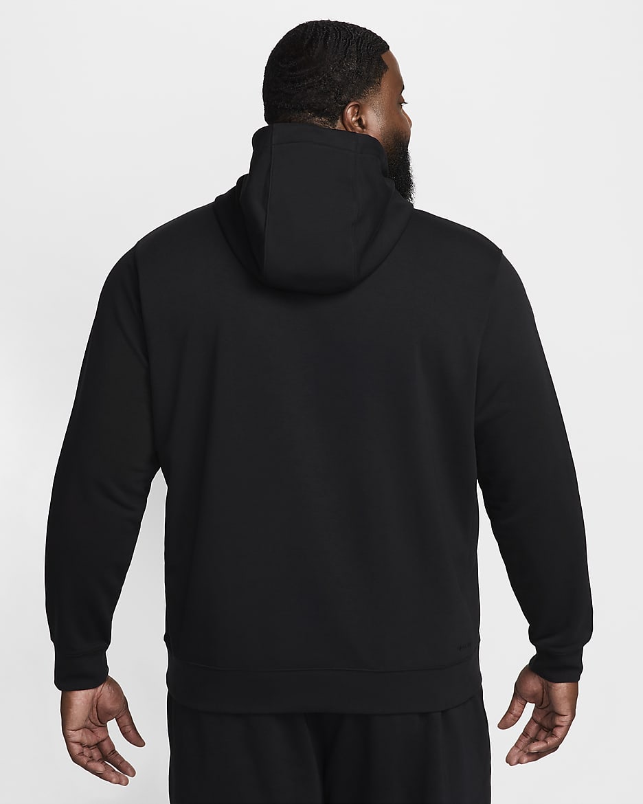 Sweat à capuche de fitness en molleton Dri-FIT Nike Swoosh pour homme - Noir/Noir/Blanc